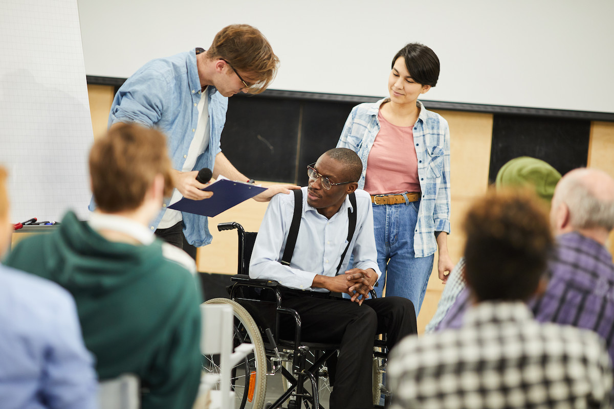 Live interaction with disabled young scientist